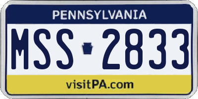 PA license plate MSS2833