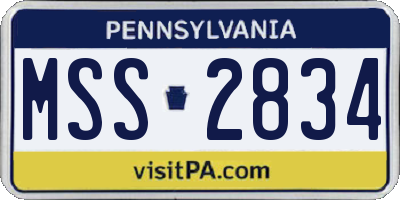 PA license plate MSS2834