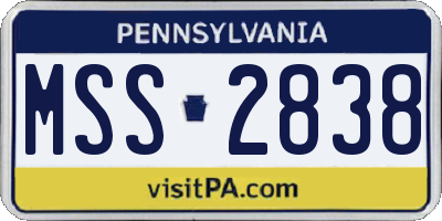 PA license plate MSS2838