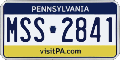 PA license plate MSS2841