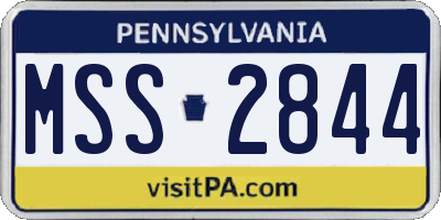 PA license plate MSS2844
