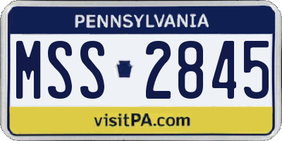 PA license plate MSS2845