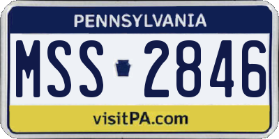 PA license plate MSS2846