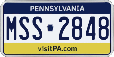 PA license plate MSS2848