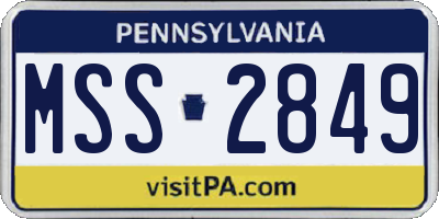 PA license plate MSS2849