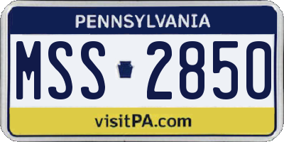 PA license plate MSS2850