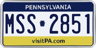 PA license plate MSS2851