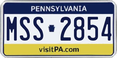 PA license plate MSS2854