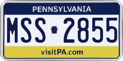 PA license plate MSS2855