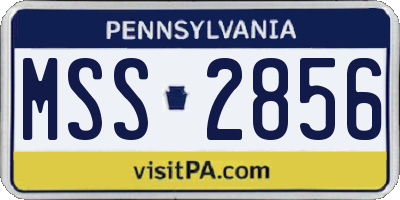 PA license plate MSS2856