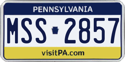 PA license plate MSS2857
