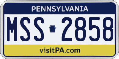 PA license plate MSS2858