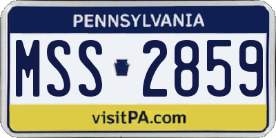 PA license plate MSS2859
