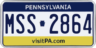 PA license plate MSS2864