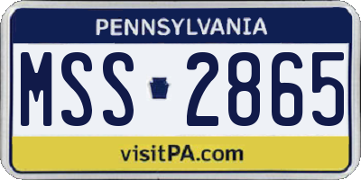 PA license plate MSS2865
