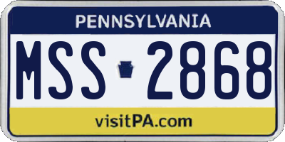 PA license plate MSS2868