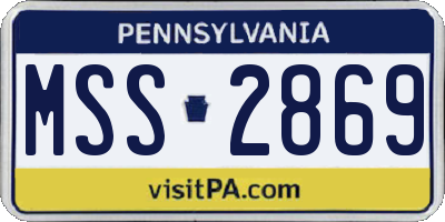 PA license plate MSS2869