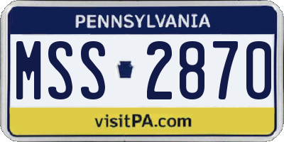 PA license plate MSS2870