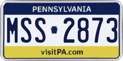 PA license plate MSS2873