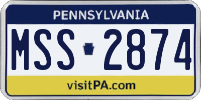 PA license plate MSS2874