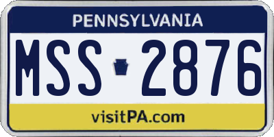 PA license plate MSS2876