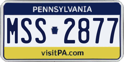 PA license plate MSS2877