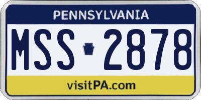 PA license plate MSS2878