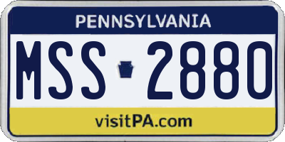 PA license plate MSS2880