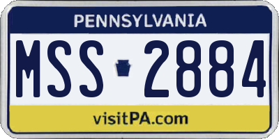 PA license plate MSS2884