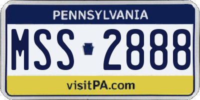PA license plate MSS2888