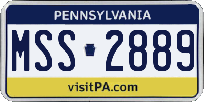 PA license plate MSS2889