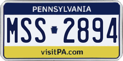 PA license plate MSS2894