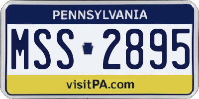 PA license plate MSS2895