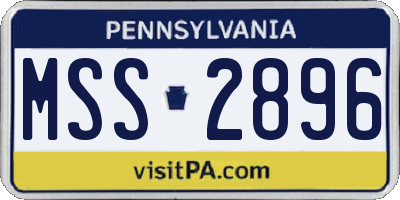 PA license plate MSS2896