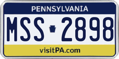 PA license plate MSS2898