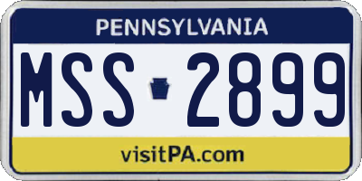 PA license plate MSS2899