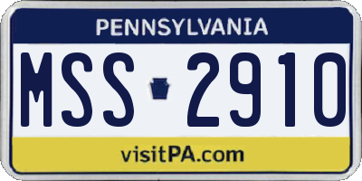 PA license plate MSS2910