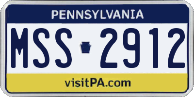 PA license plate MSS2912