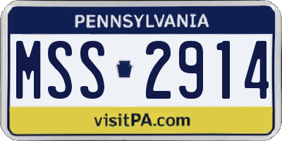 PA license plate MSS2914