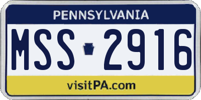 PA license plate MSS2916