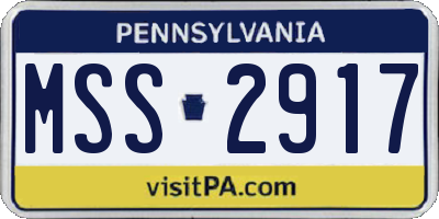PA license plate MSS2917