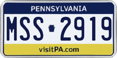 PA license plate MSS2919