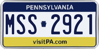 PA license plate MSS2921