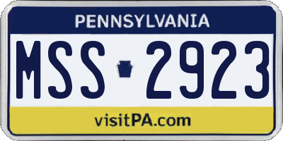 PA license plate MSS2923