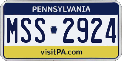 PA license plate MSS2924