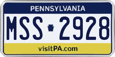 PA license plate MSS2928