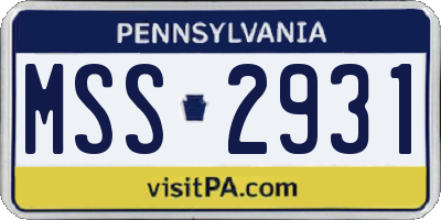 PA license plate MSS2931