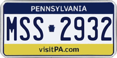 PA license plate MSS2932