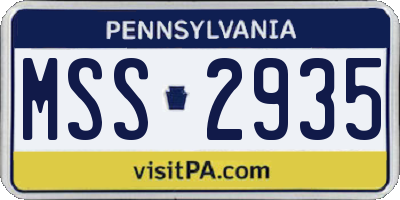 PA license plate MSS2935