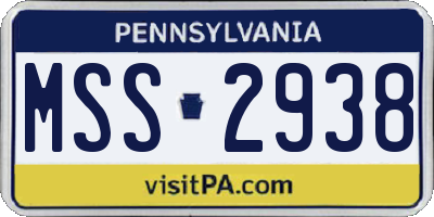 PA license plate MSS2938